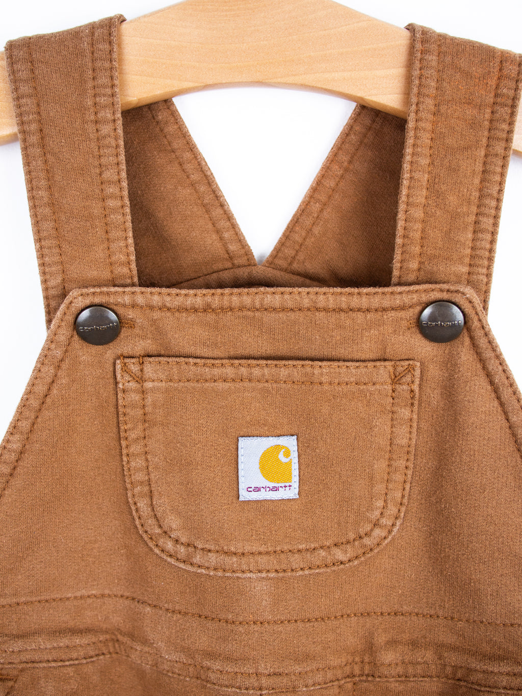 Carhartt Brown Jersey Dungaree Shorties - Age 12-18 months
