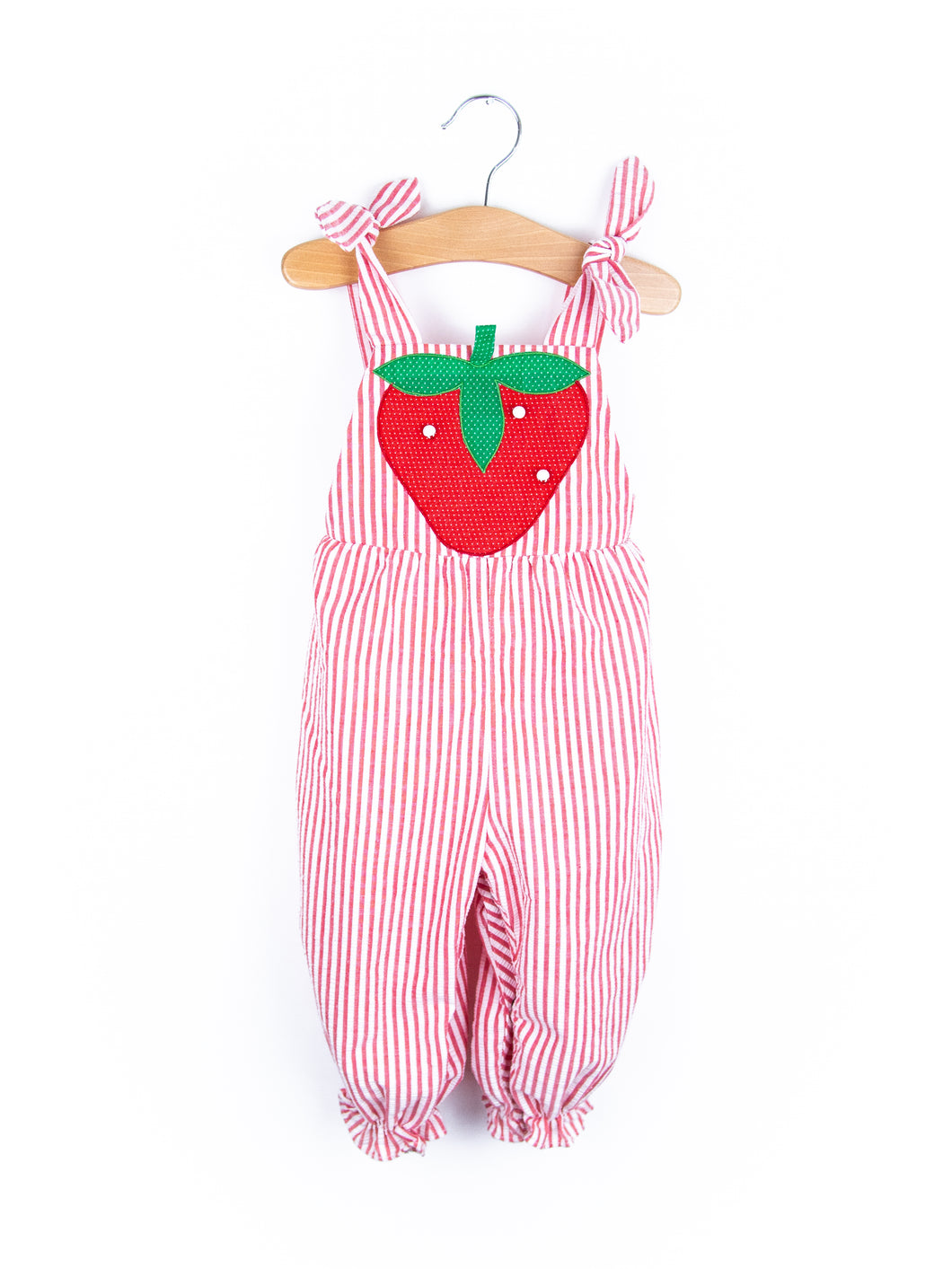 Vintage Strawberry Stripe Dungarees - Age 9-12 months