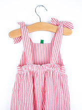 Load image into Gallery viewer, Vintage Strawberry Stripe Dungarees - Age 9-12 months
