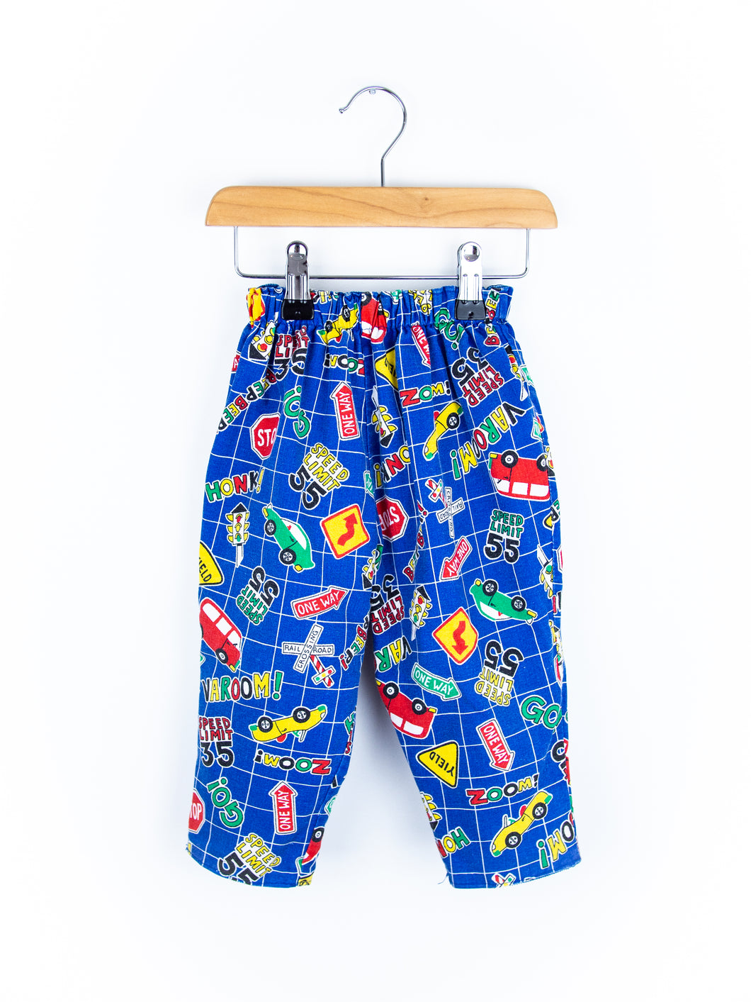 Vintage Reversible Car Print Trousers - Age 12-18 months