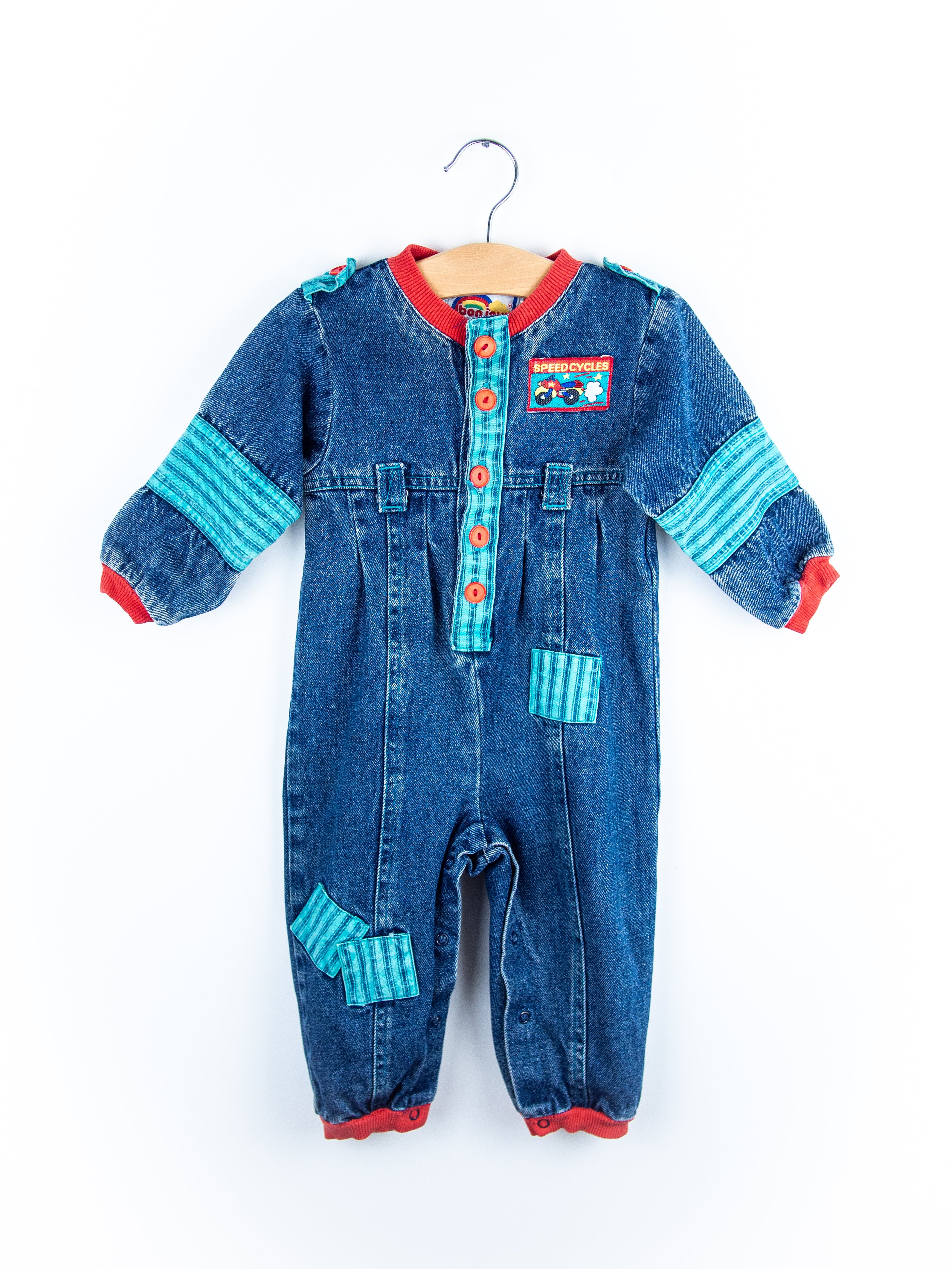 Vintage Denim Boiler Suit - Age 9-12 months