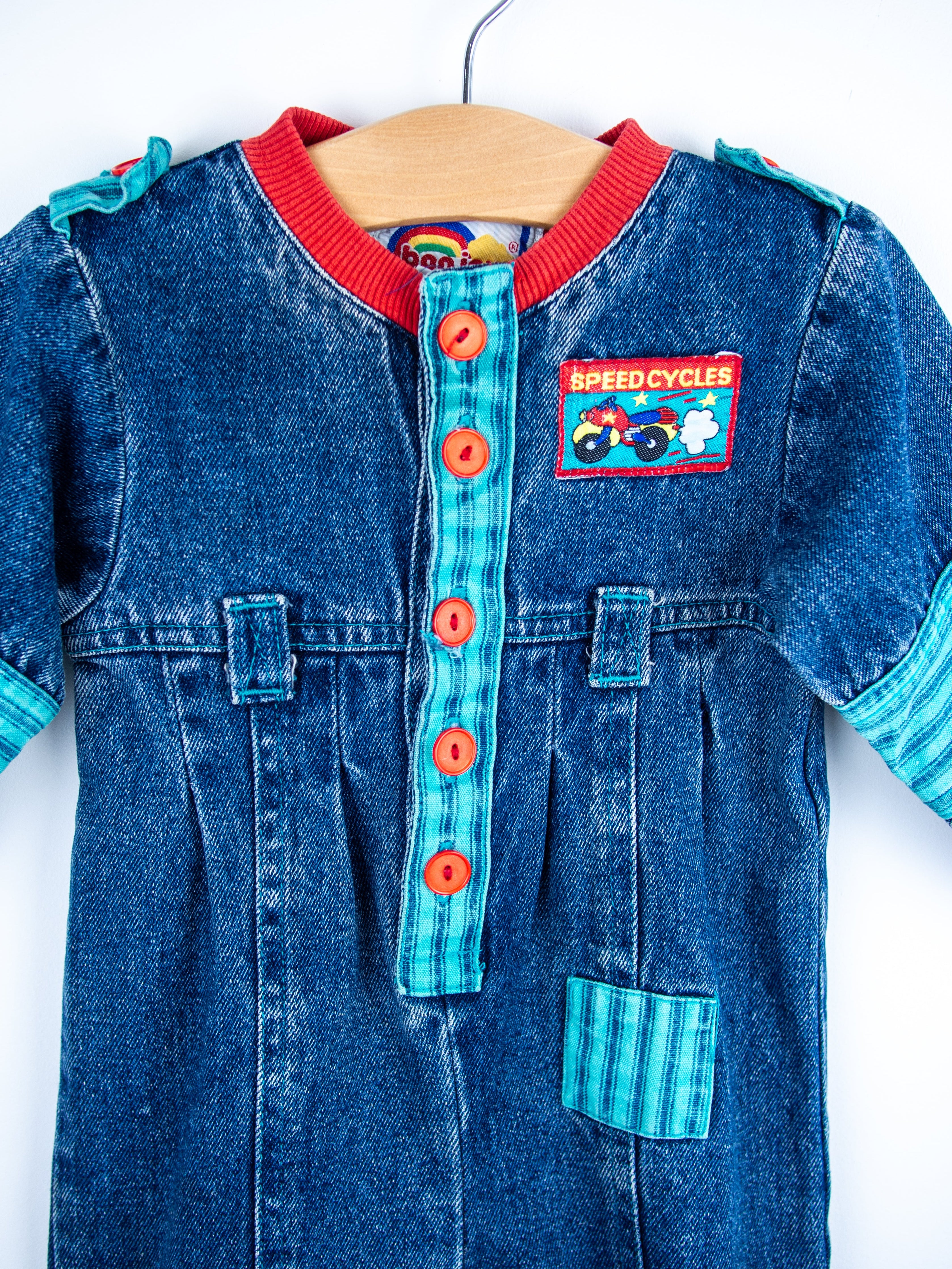 Vintage Denim Boiler Suit - Age 9-12 months