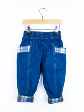 Load image into Gallery viewer, Osh Kosh Denim &amp; Tartan Balloon Jeans - Age 12 months
