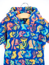 Load image into Gallery viewer, Patagonia Rare Vintage Geometric Fish Fleece Snowsuit / Sleep Bag - Age 0-3 months
