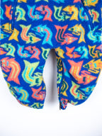 Patagonia Rare Vintage Geometric Fish Fleece Snowsuit / Sleep Bag - Age 0-3 months