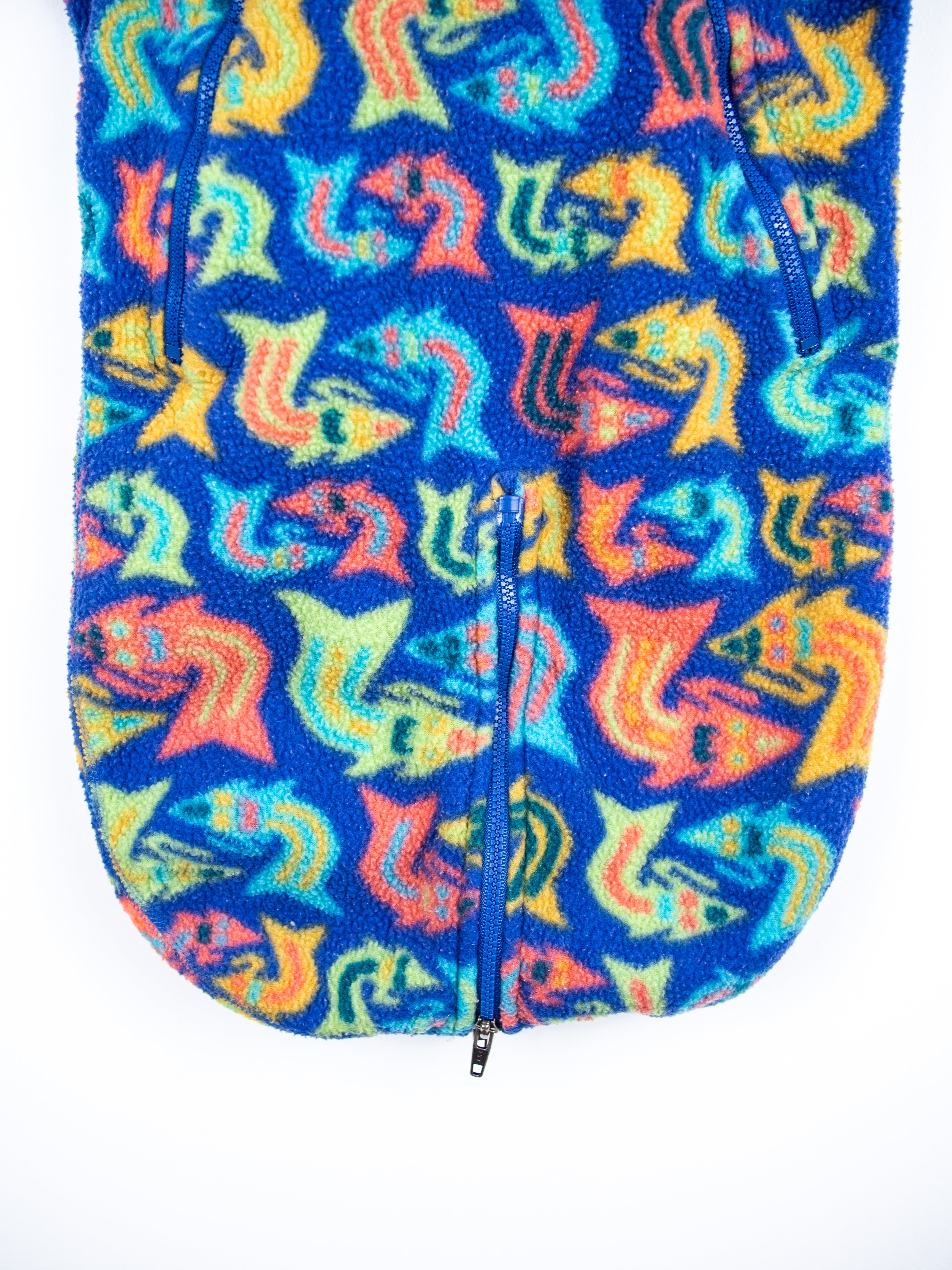 Patagonia Rare Vintage Geometric Fish Fleece Snowsuit / Sleep Bag - Age 0-3 months