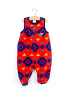 Vintage Geometric Fleece Overalls - Age 18-24 months