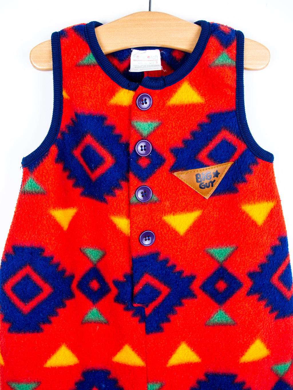 Vintage Geometric Fleece Overalls - Age 18-24 months