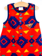 Vintage Geometric Fleece Overalls - Age 18-24 months