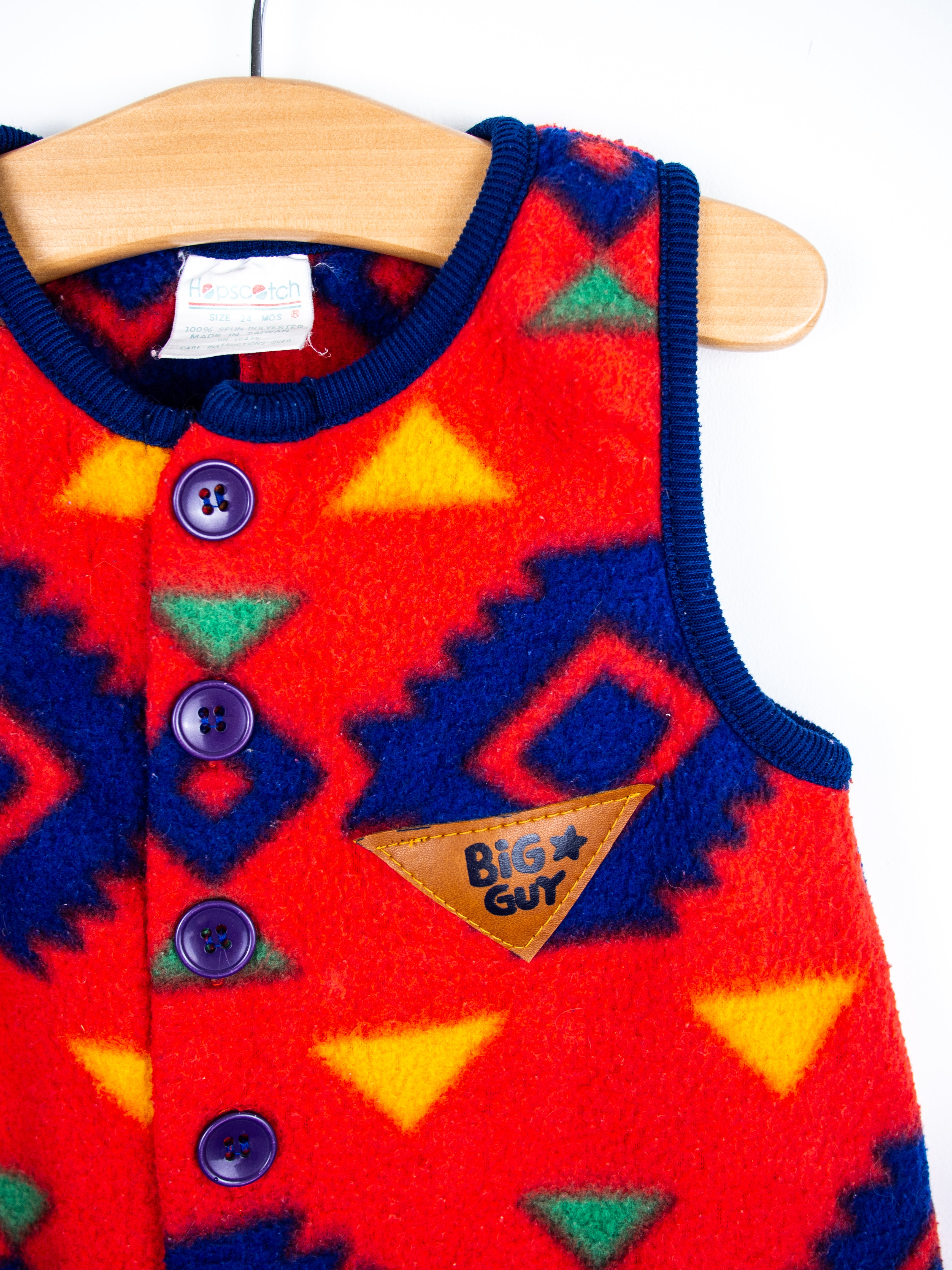 Vintage Geometric Fleece Overalls - Age 18-24 months