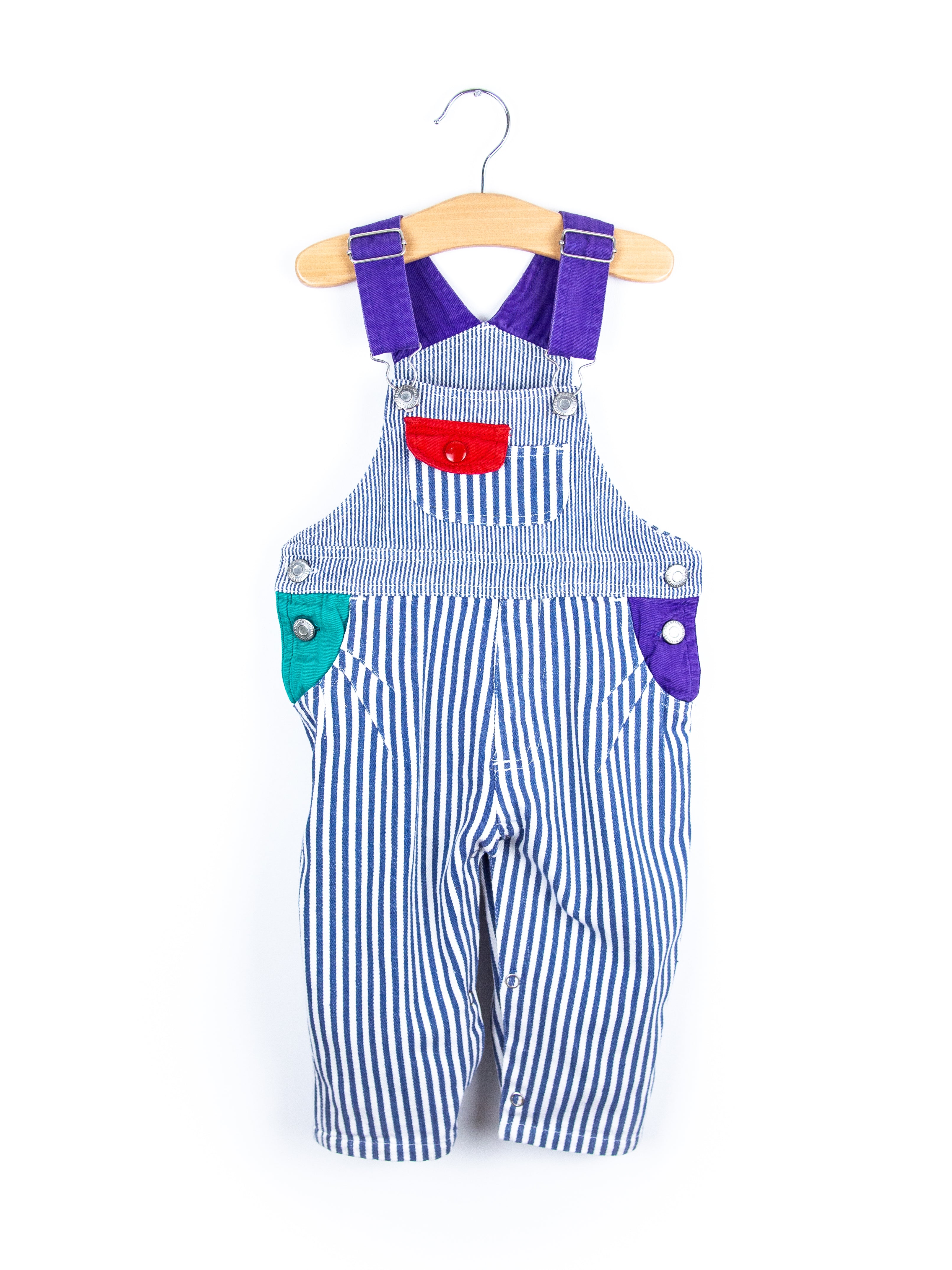 Vintage Stripe Colour Block Dungarees - Age 12 months