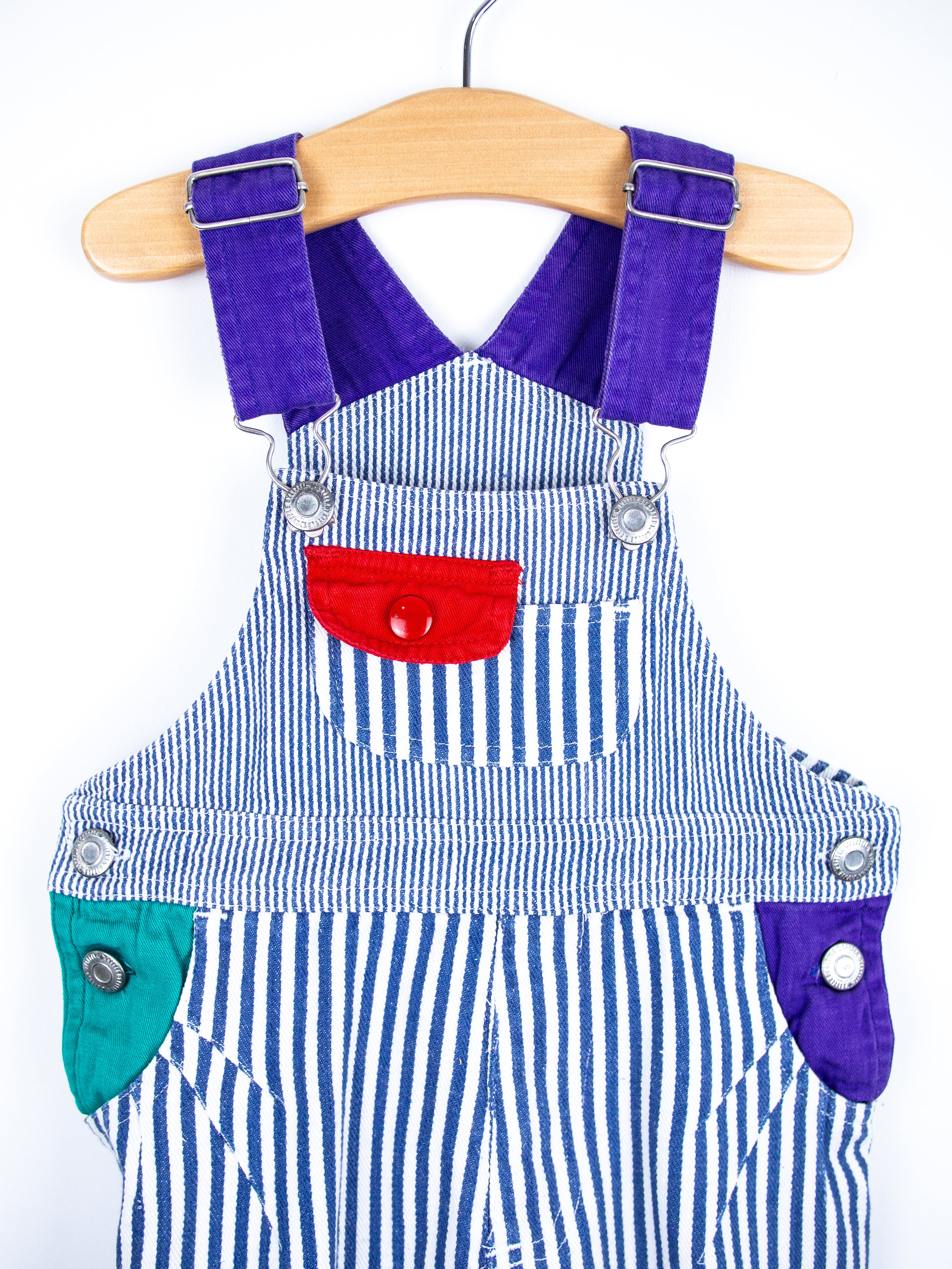 Vintage Stripe Colour Block Dungarees - Age 12 months