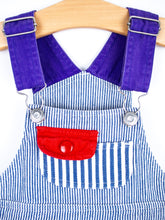 Load image into Gallery viewer, Vintage Stripe Colour Block Dungarees - Age 12 months
