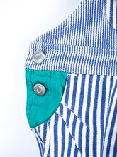 Load image into Gallery viewer, Vintage Stripe Colour Block Dungarees - Age 12 months
