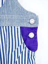 Load image into Gallery viewer, Vintage Stripe Colour Block Dungarees - Age 12 months
