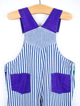 Load image into Gallery viewer, Vintage Stripe Colour Block Dungarees - Age 12 months

