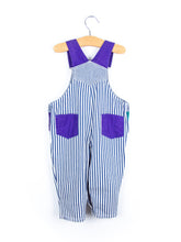Load image into Gallery viewer, Vintage Stripe Colour Block Dungarees - Age 12 months
