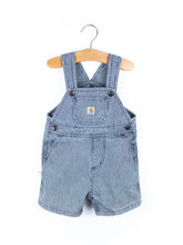 Load image into Gallery viewer, Carhartt Navy Hickory Stripe Dungaree Shorties - Age 12-18 months
