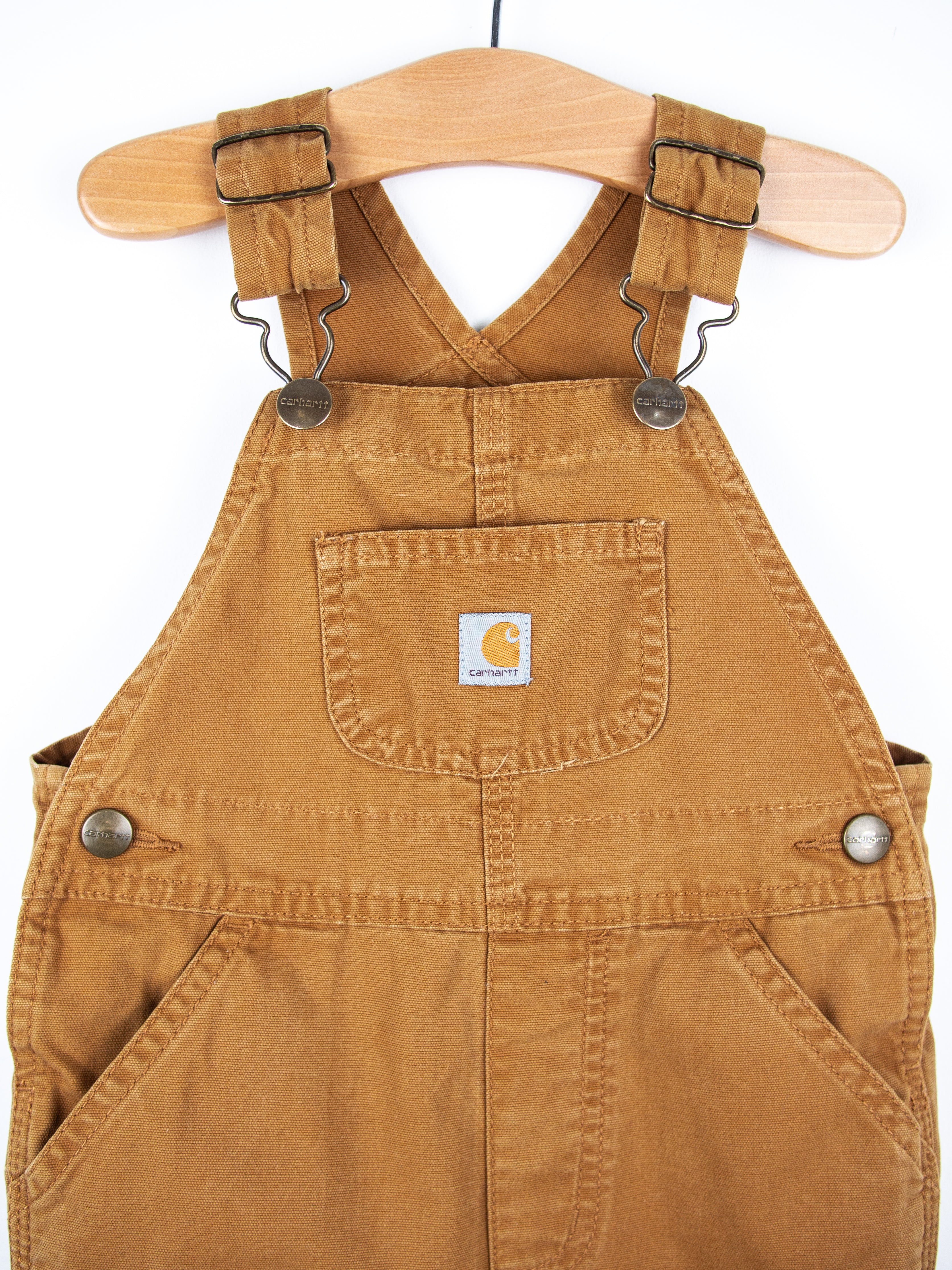 Carhartt Brown Dungaree Shorties - Age 18 months