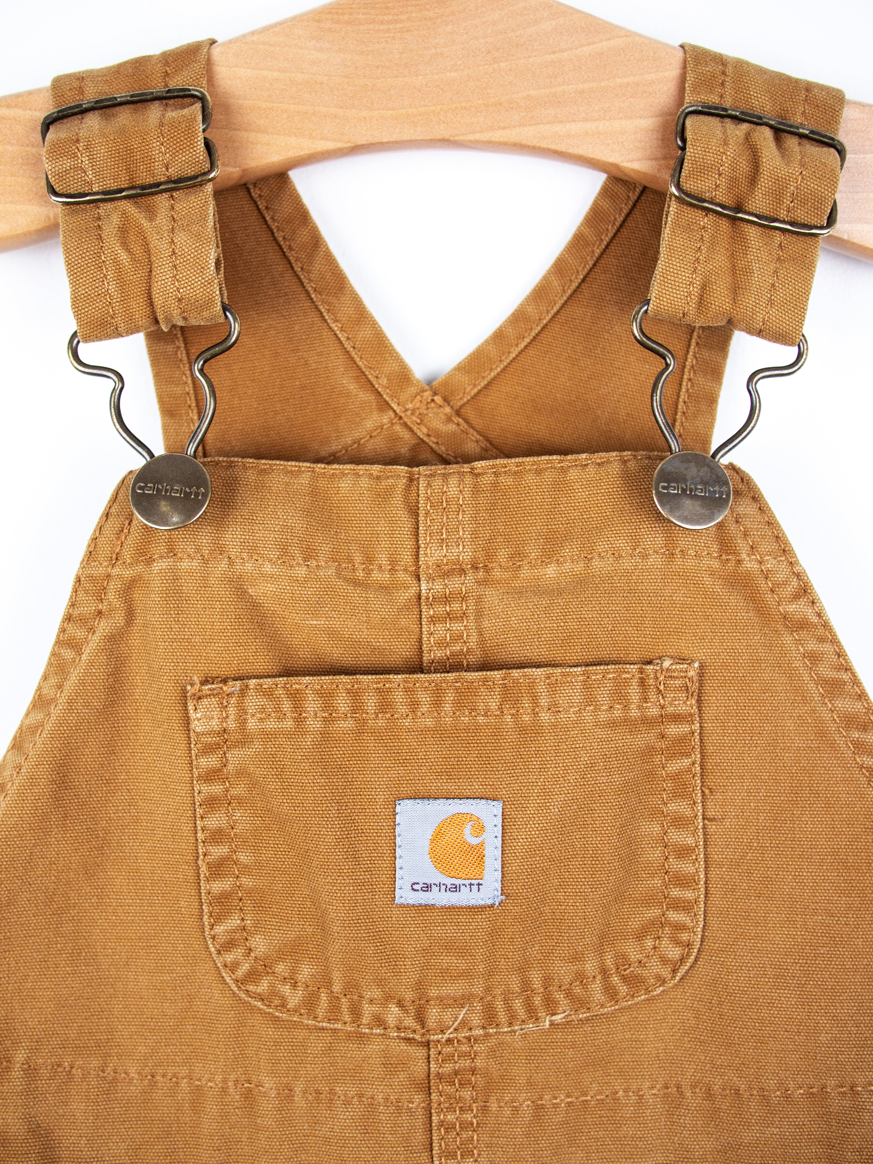 Carhartt Brown Dungaree Shorties - Age 18 months