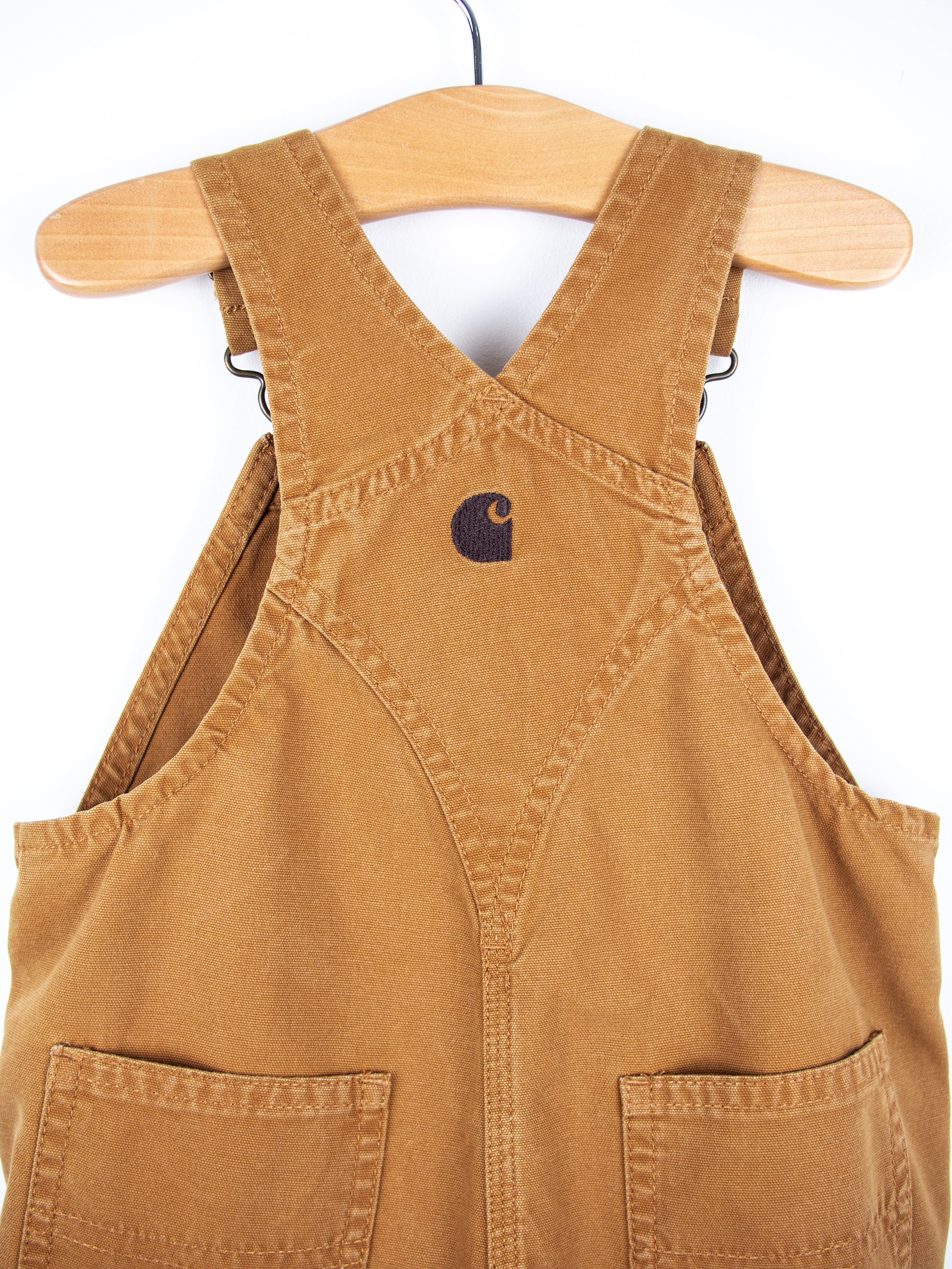 Carhartt Brown Dungaree Shorties - Age 18 months