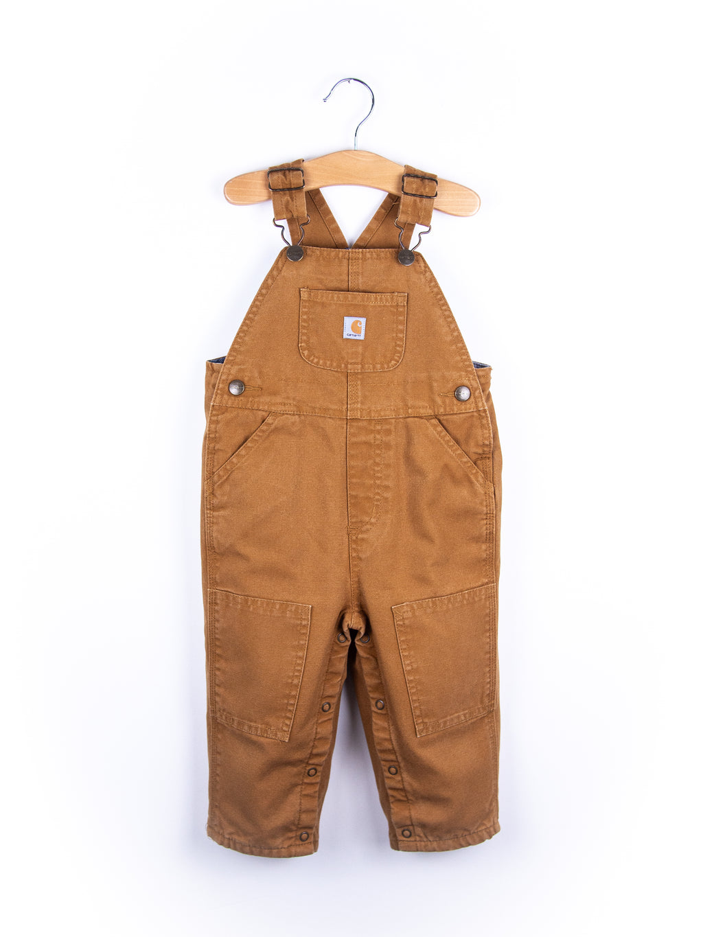 Carhartt Brown Canvas Dungarees with Check Lining