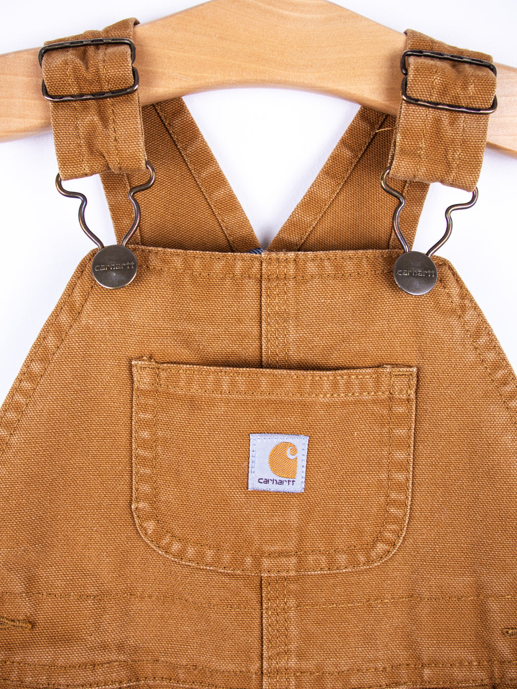 Carhartt Brown Canvas Dungarees with Check Lining