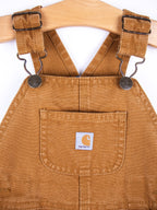 Carhartt Brown Canvas Dungarees with Check Lining