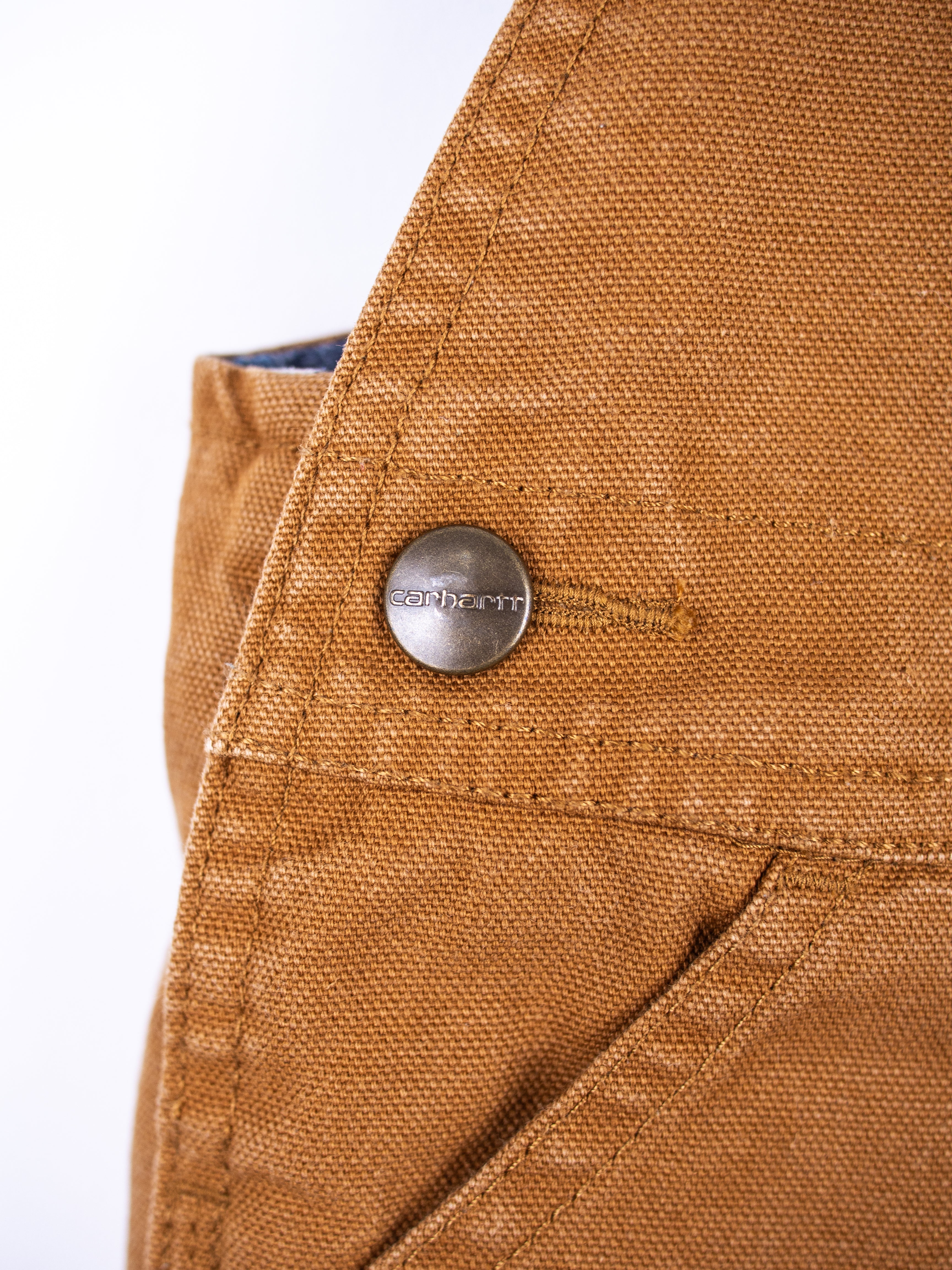 Carhartt Brown Canvas Dungarees with Check Lining