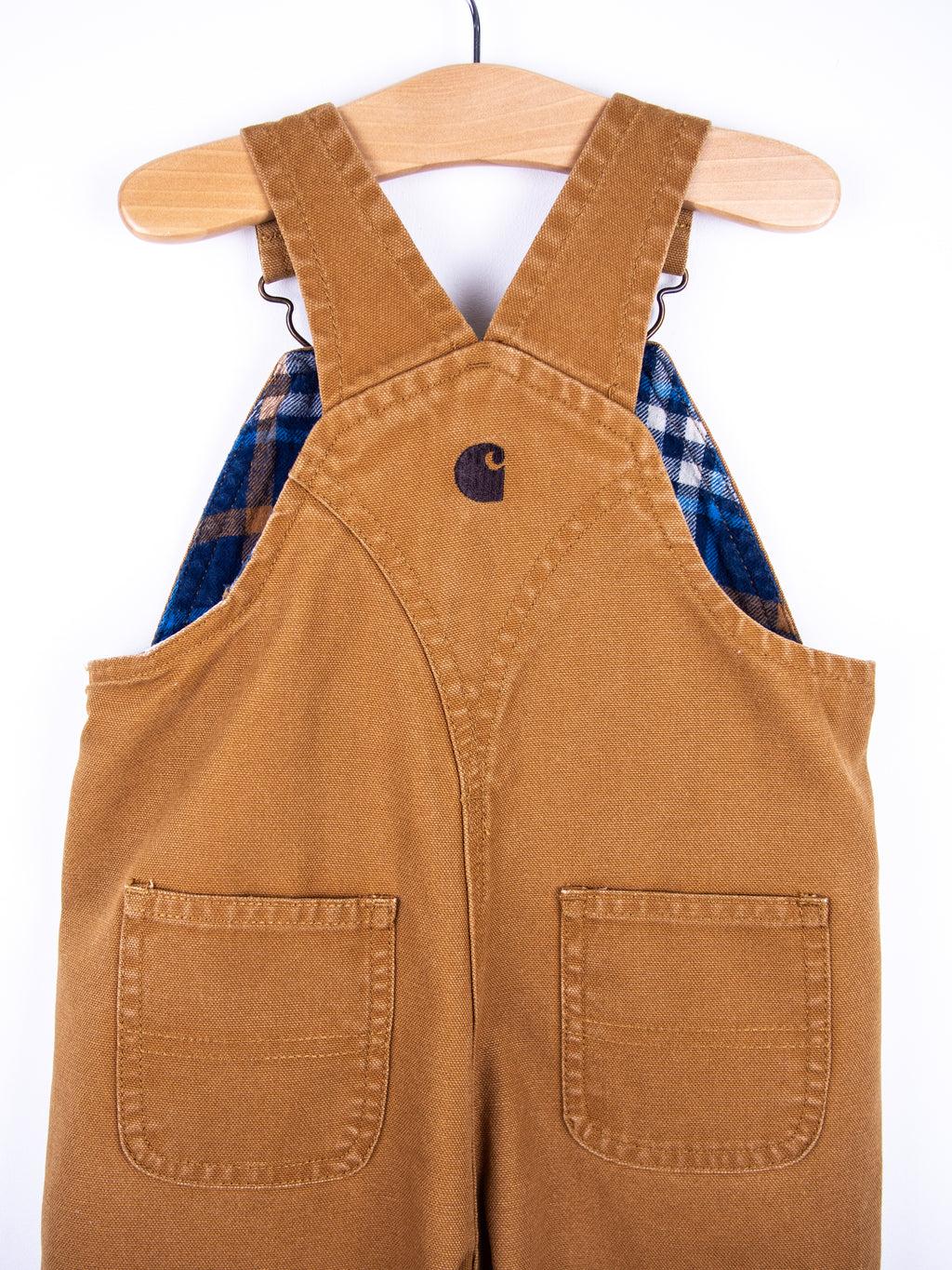 Carhartt Brown Canvas Dungarees with Check Lining