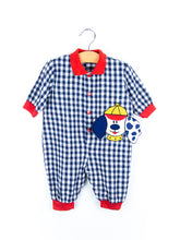 Load image into Gallery viewer, Vintage Gingham Puppy Boiler Suit - Age 3 months
