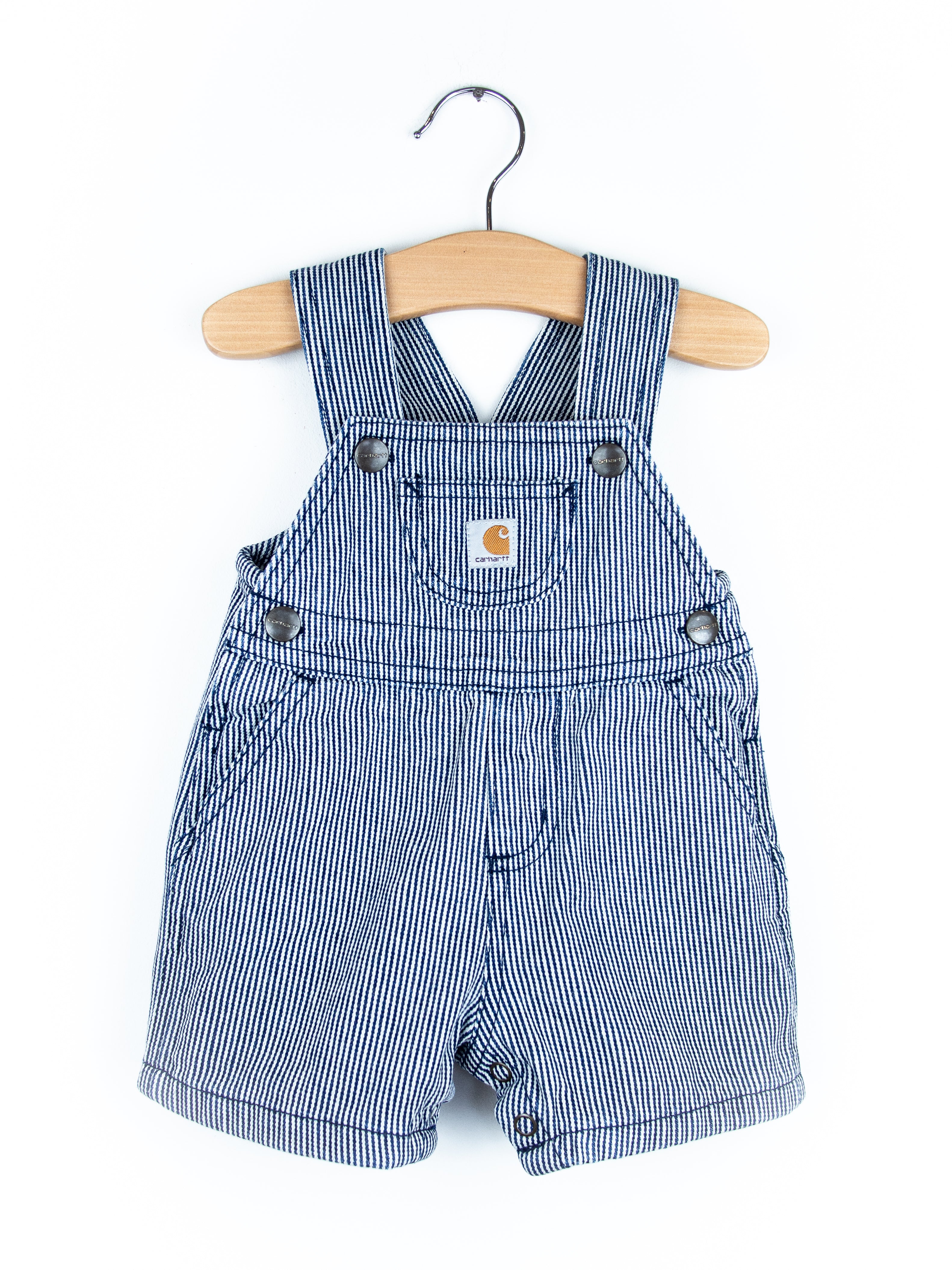 Carhartt Hickory Stripe Dungaree Shorties - Age 0-3 months