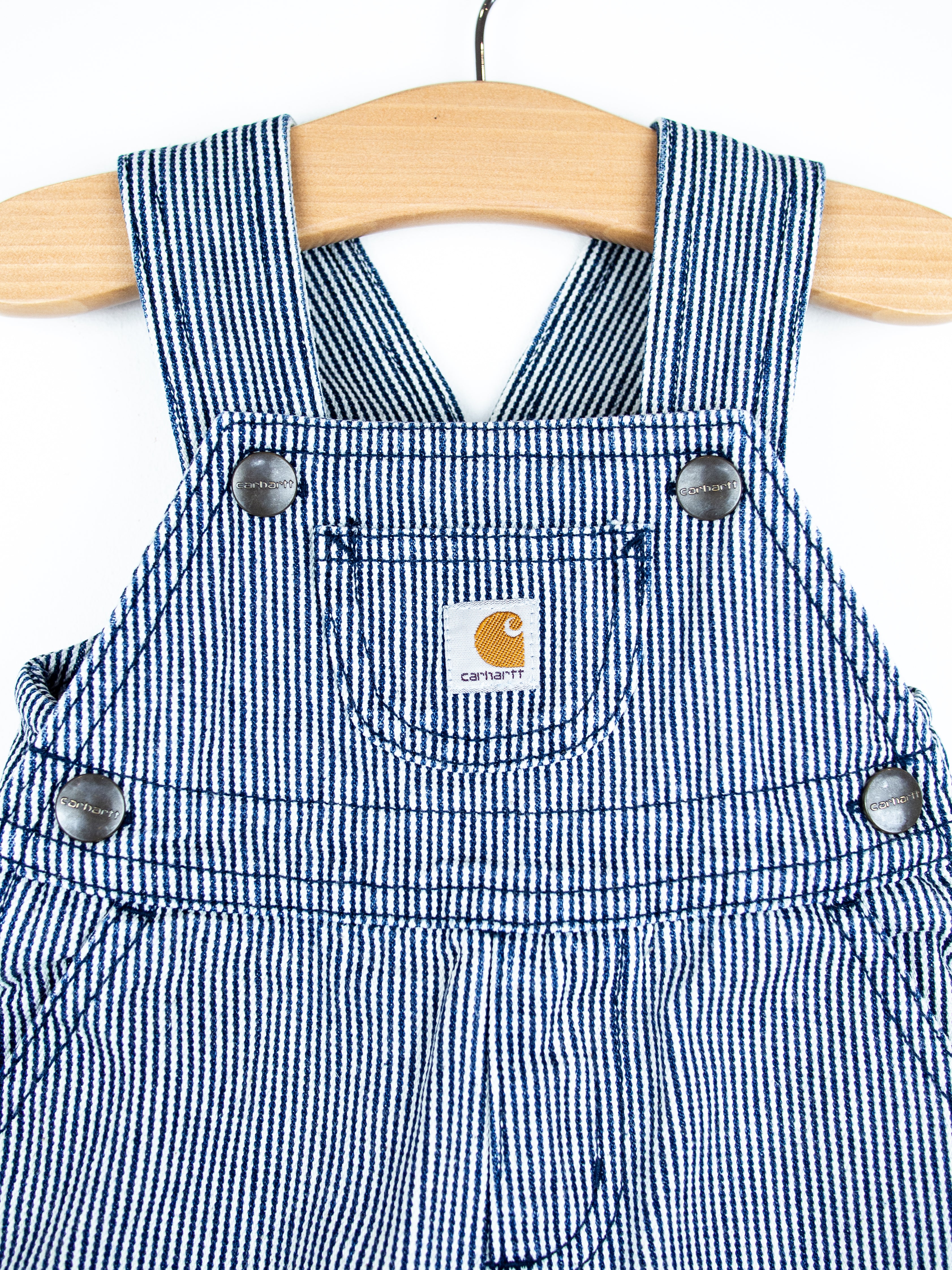 Carhartt Hickory Stripe Dungaree Shorties - Age 0-3 months
