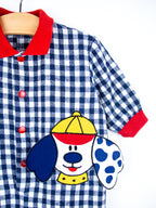 Vintage Gingham Puppy Boiler Suit - Age 3 months