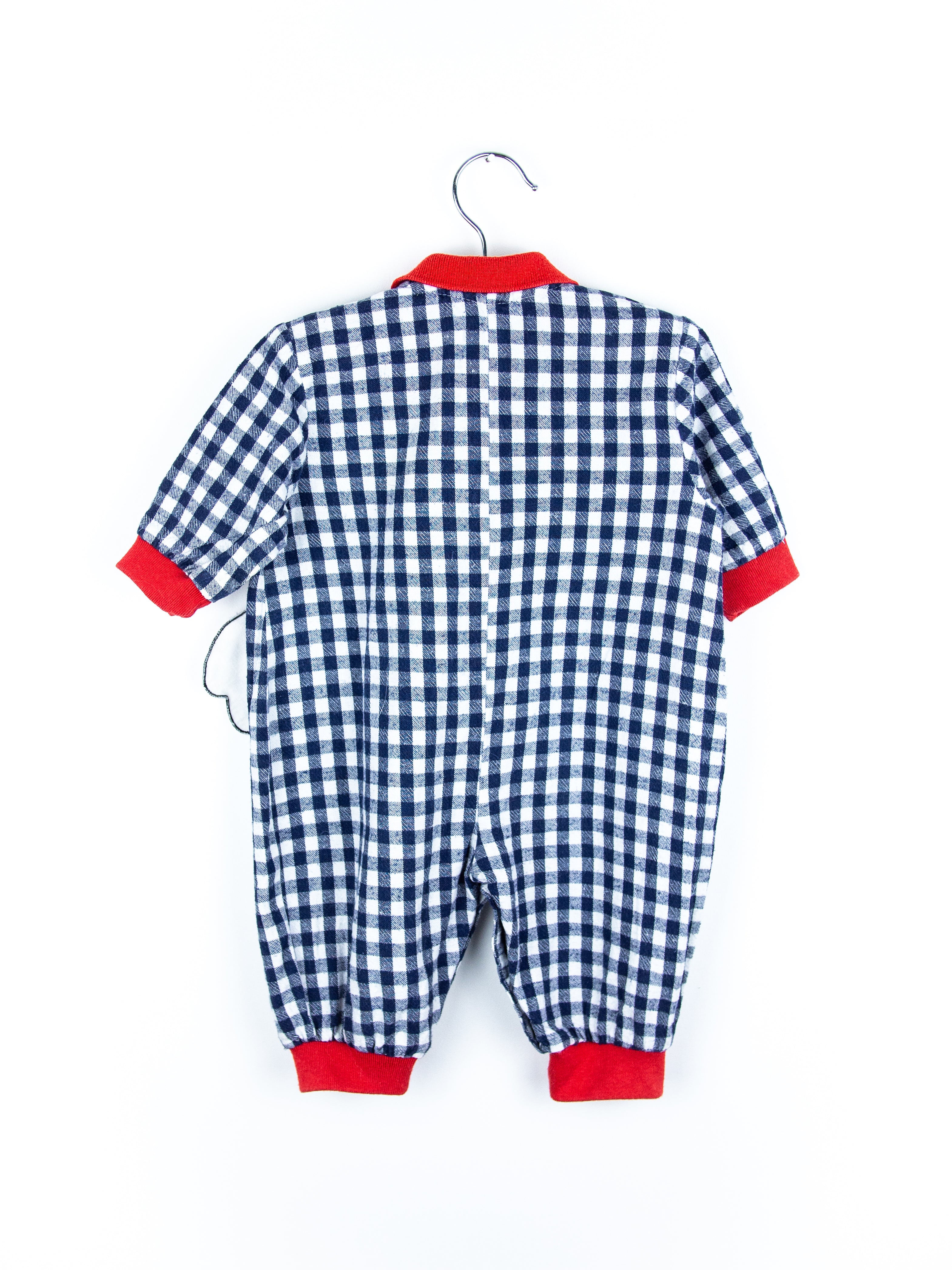 Vintage Gingham Puppy Boiler Suit - Age 3 months