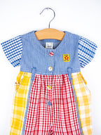 Vintage Denim & Check Mix Jumpsuit - Age 3 months