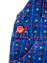Load image into Gallery viewer, Osh Kosh Vintage Denim Noughts &amp; Crosses Dungarees - Age 3-6 months
