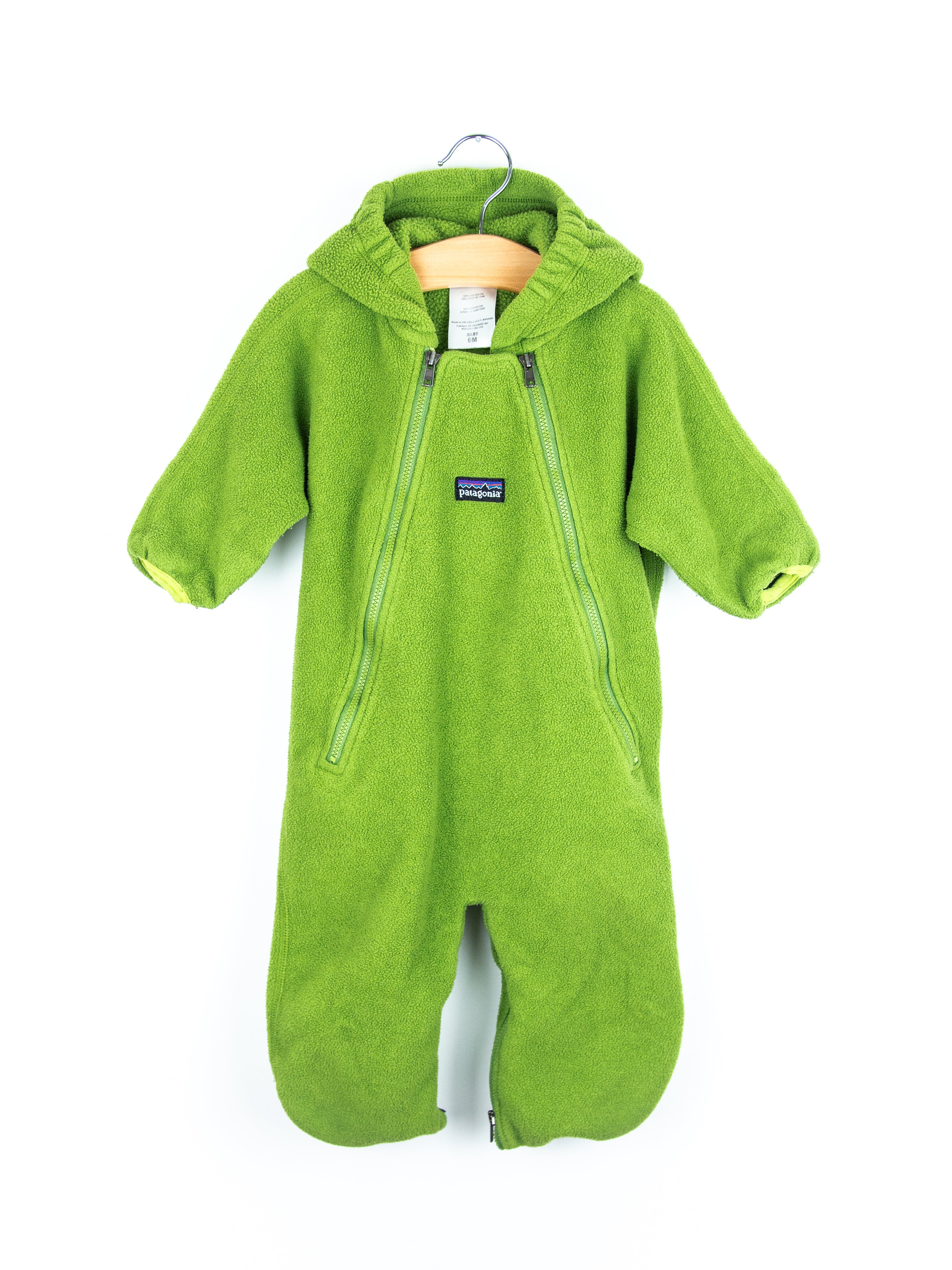 Patagonia Vintage Green Fleece Snowsuit/Sleep Bag - Age 6 months