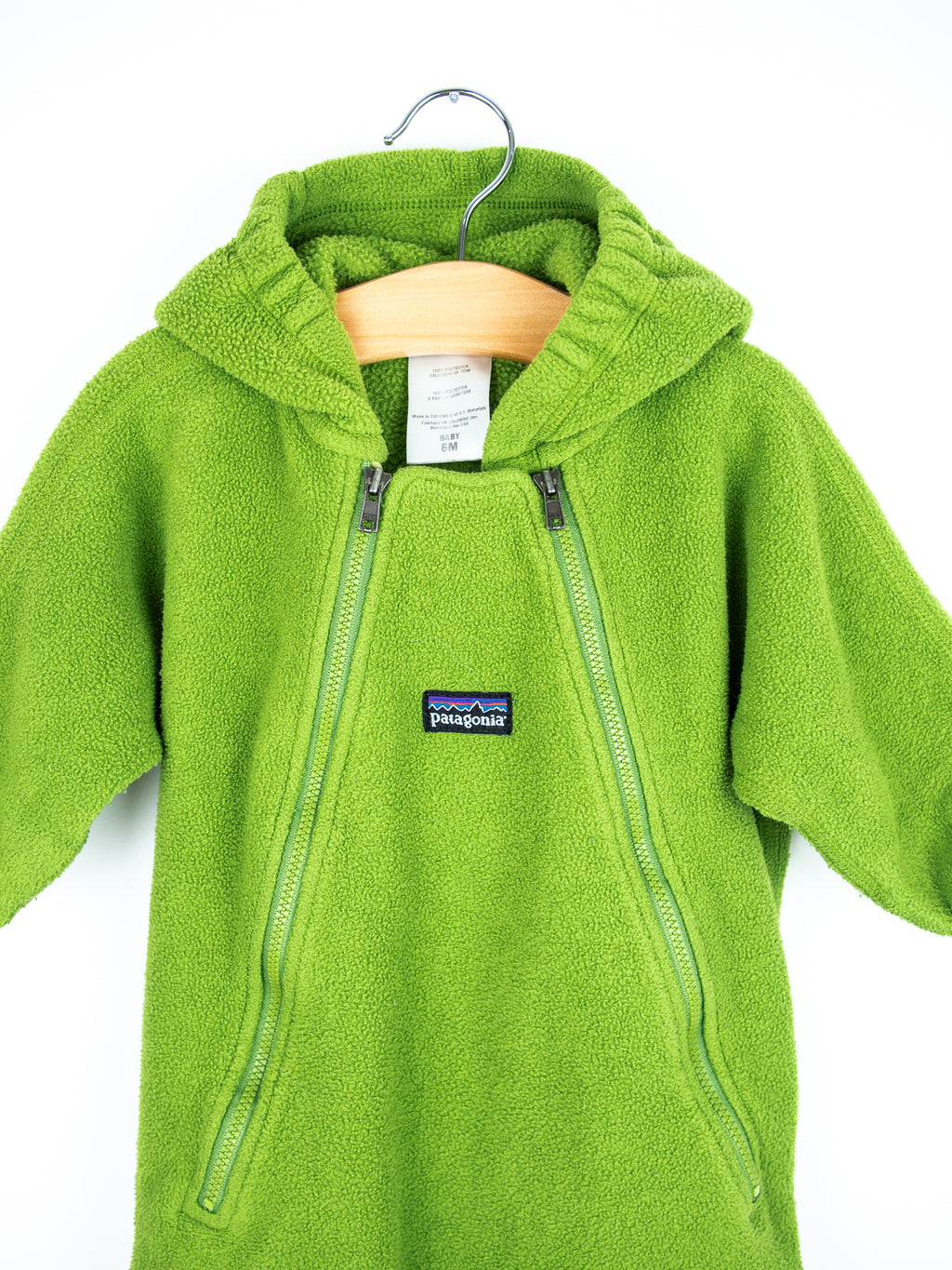 Patagonia Vintage Green Fleece Snowsuit/Sleep Bag - Age 6 months