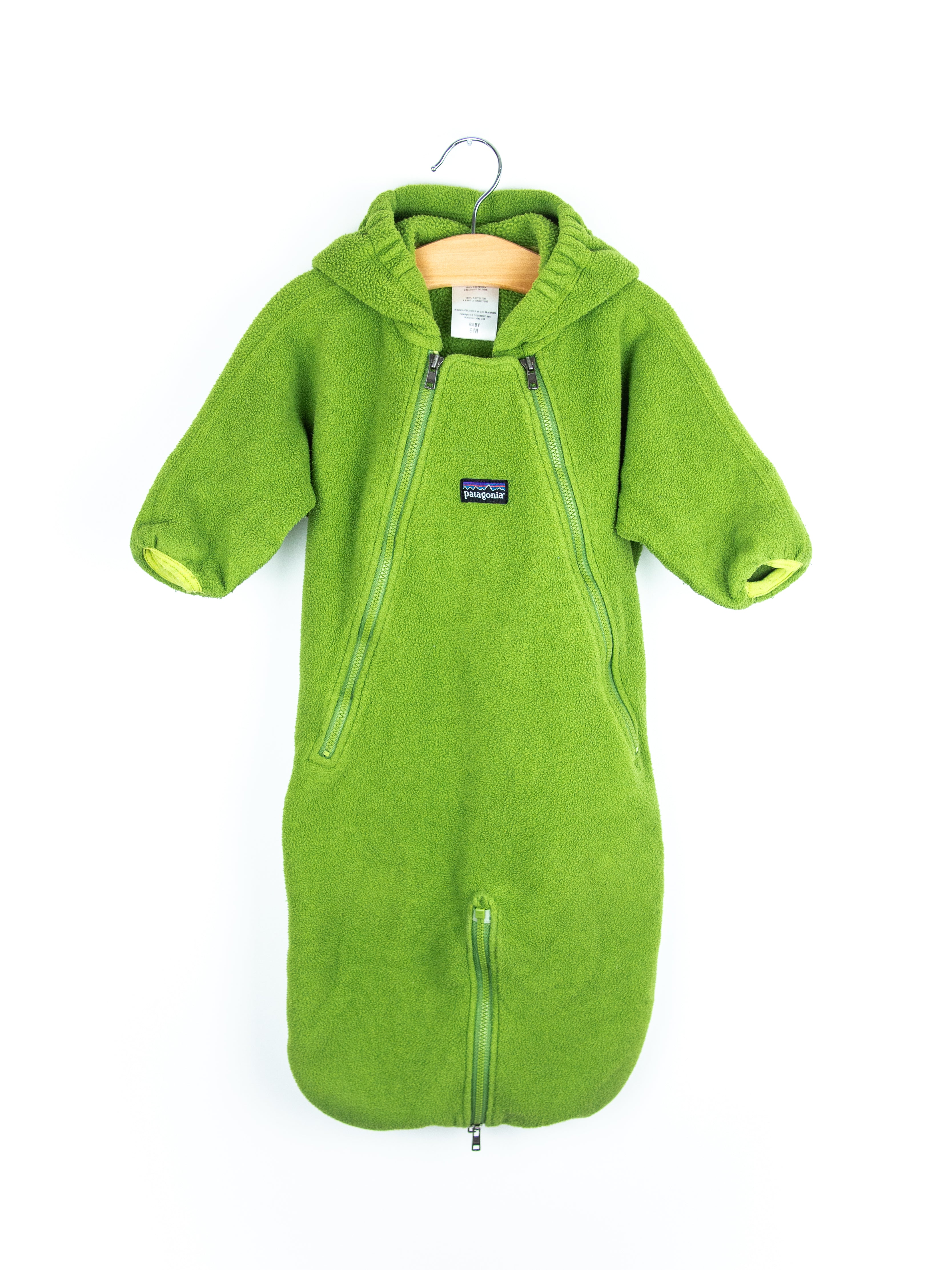 Patagonia Vintage Green Fleece Snowsuit/Sleep Bag - Age 6 months