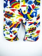 Patagonia Vintage Colourful Bird Fleece Snowsuit / Sleep Bag - Age 6 months