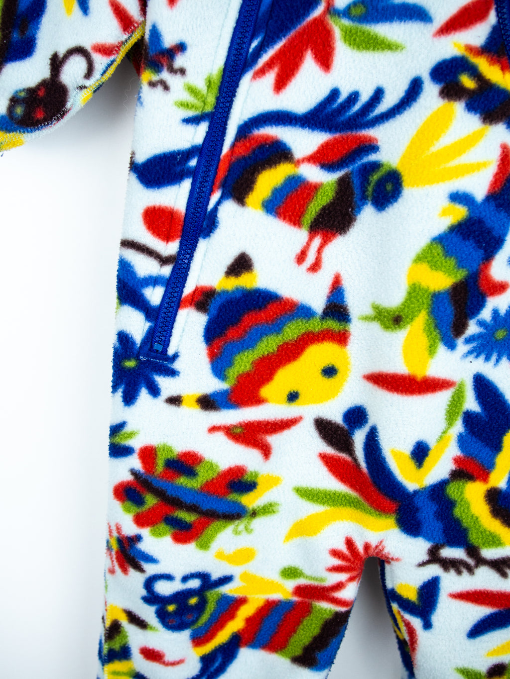 Patagonia Vintage Colourful Bird Fleece Snowsuit / Sleep Bag - Age 6 months