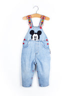 Vintage Disney Denim Mickey Mouse Dungarees - Age 18 months