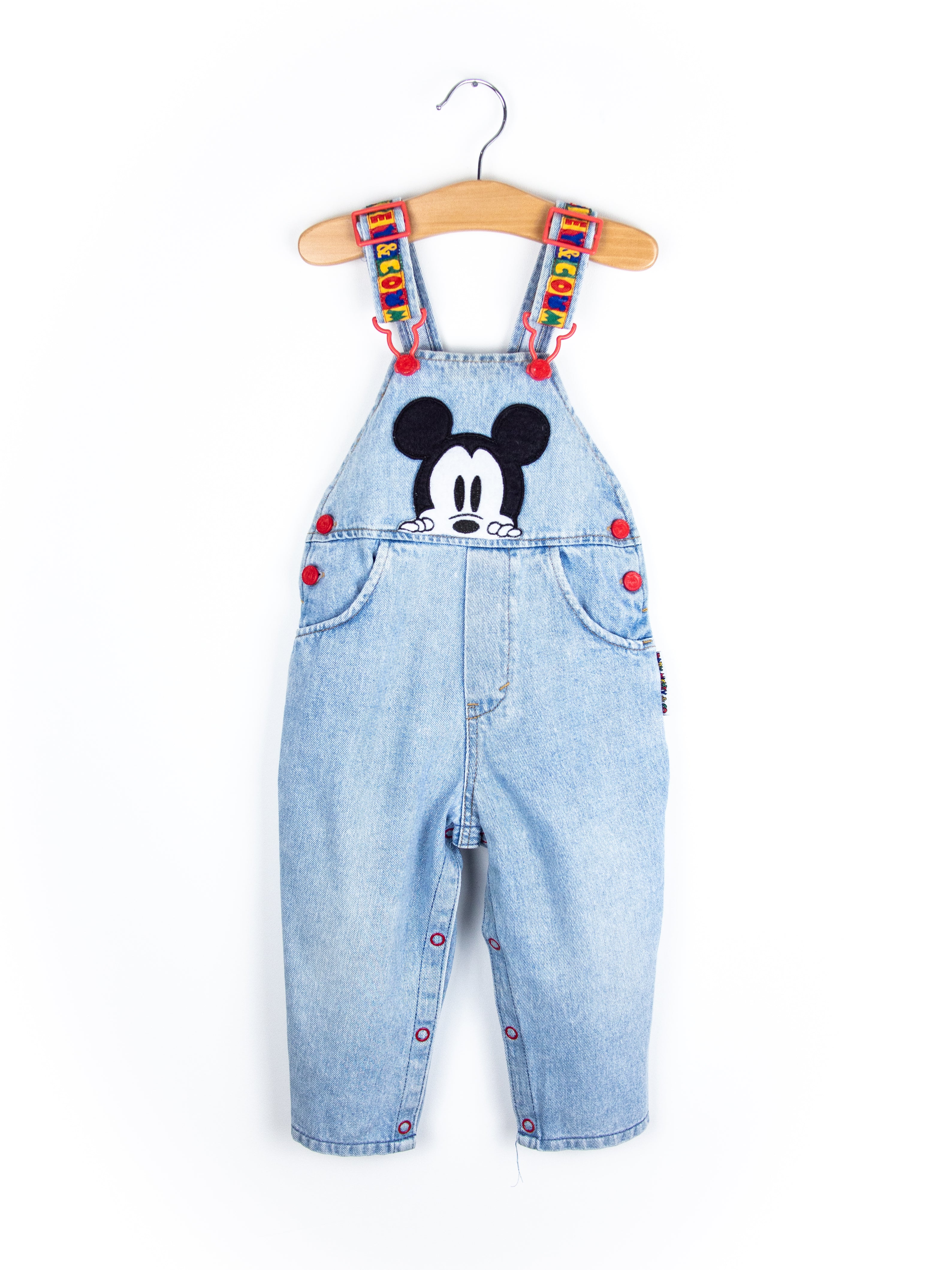 Vintage Disney Denim Mickey Mouse Dungarees - Age 18 months