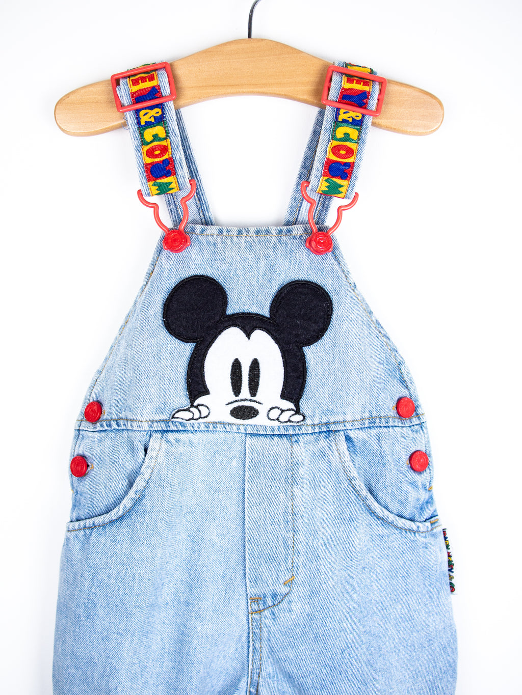 Vintage Disney Denim Mickey Mouse Dungarees - Age 18 months