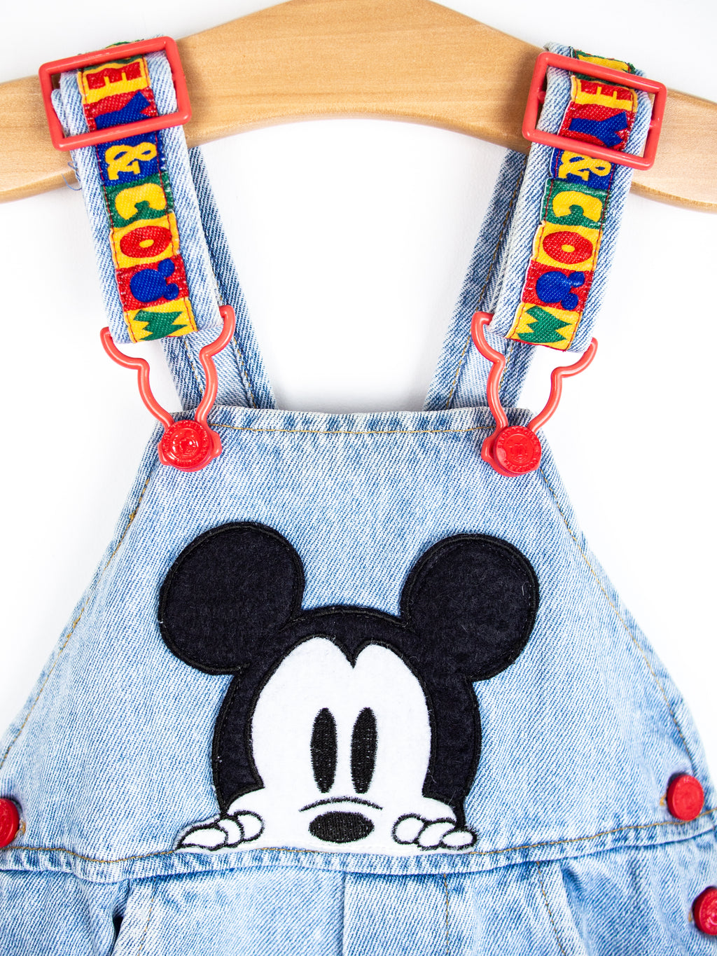 Vintage Disney Denim Mickey Mouse Dungarees - Age 18 months
