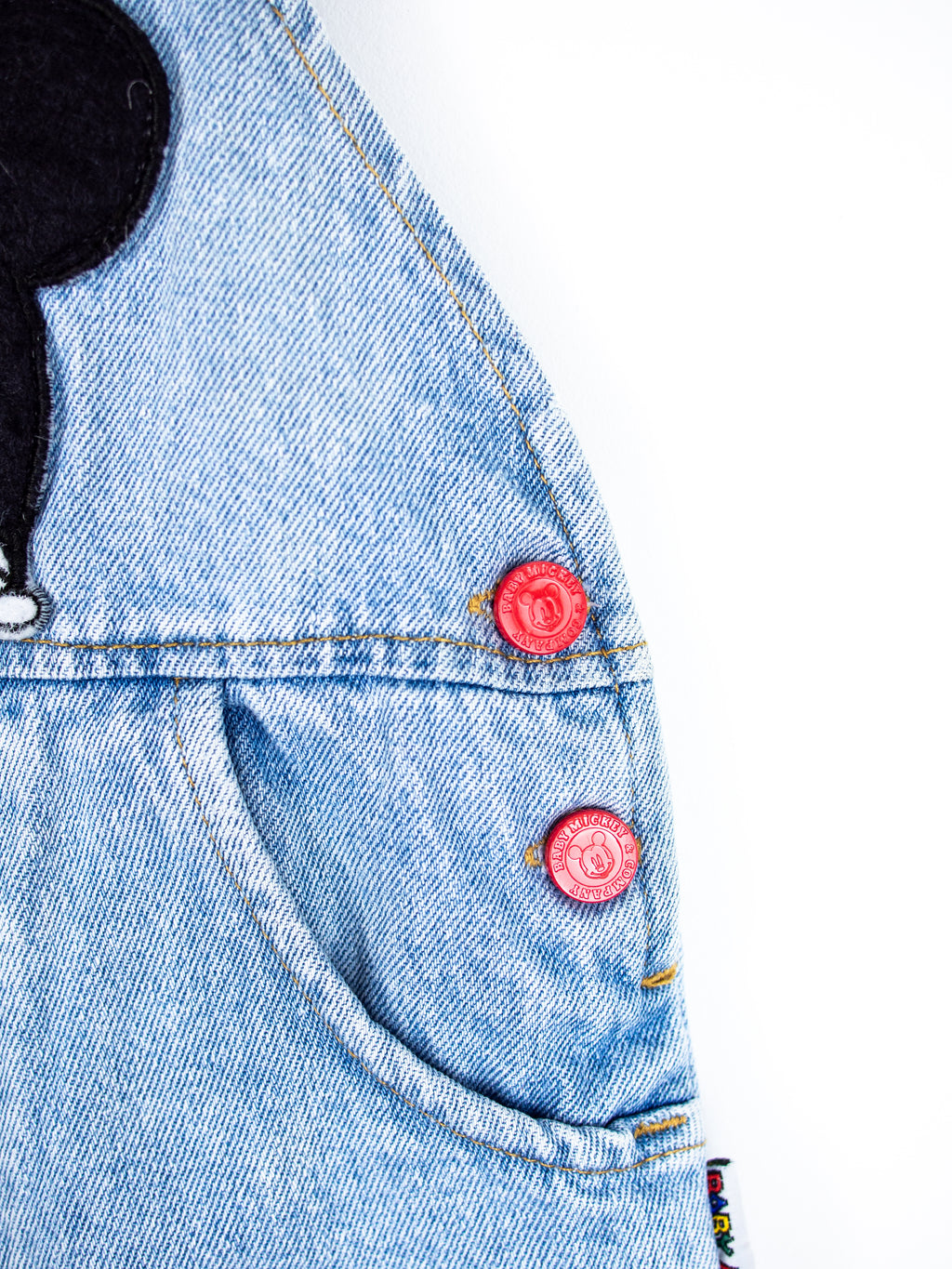Vintage Disney Denim Mickey Mouse Dungarees - Age 18 months
