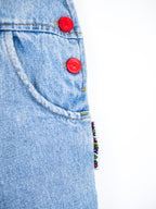 Vintage Disney Denim Mickey Mouse Dungarees - Age 18 months