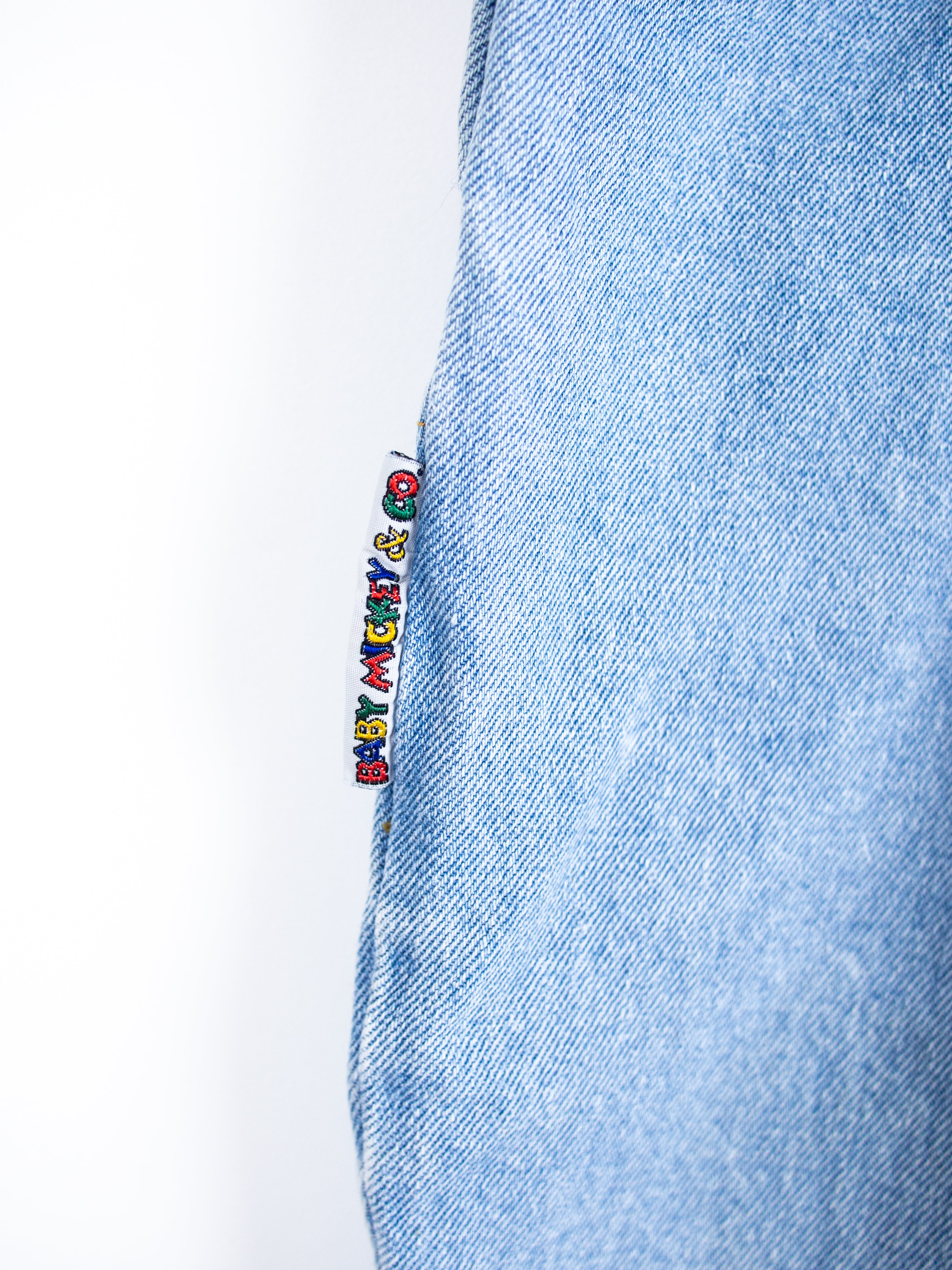 Vintage Disney Denim Mickey Mouse Dungarees - Age 18 months