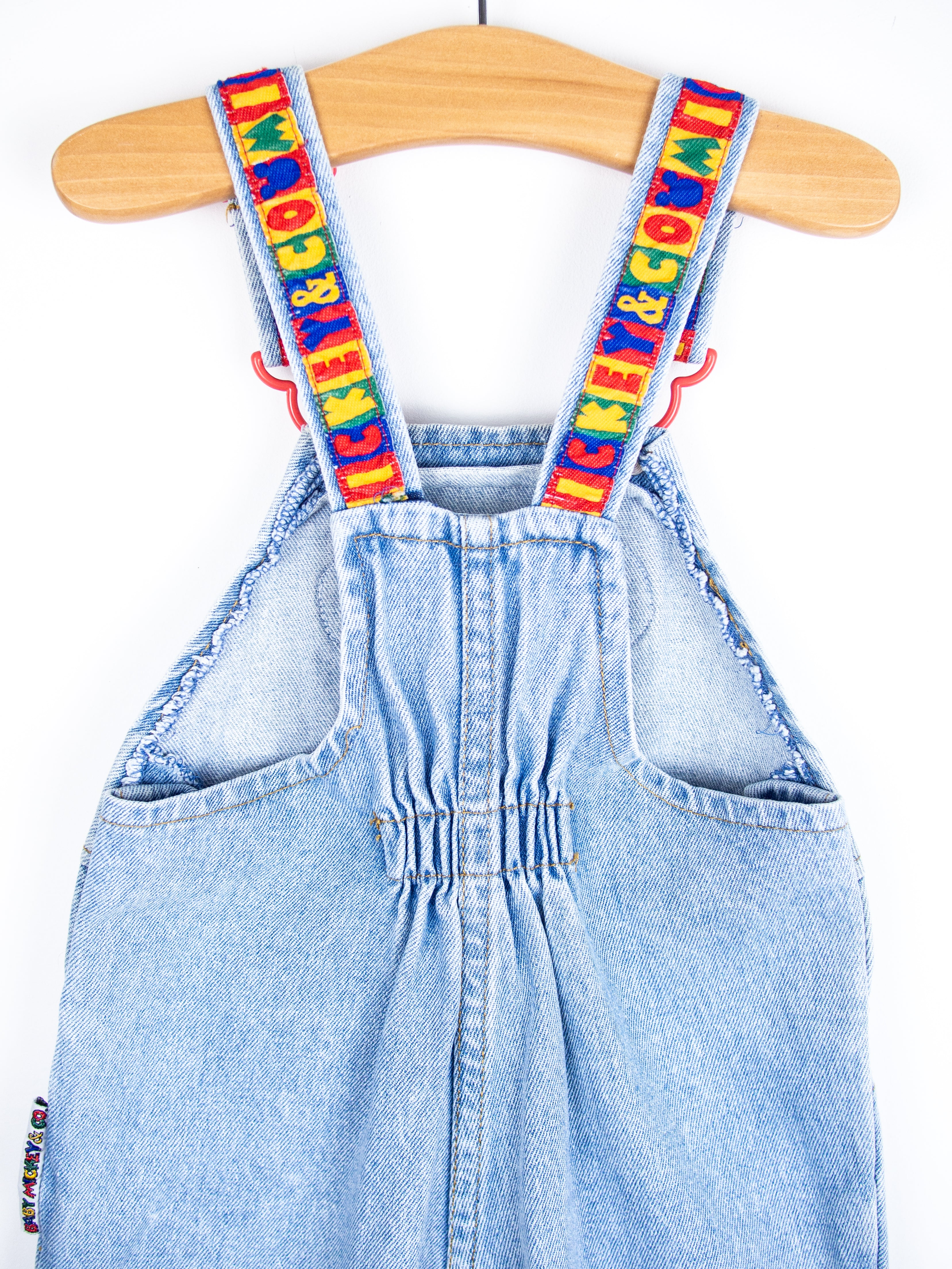 Vintage Disney Denim Mickey Mouse Dungarees - Age 18 months